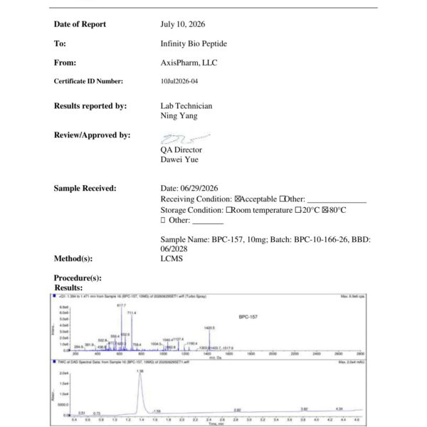 BPC-157 10mg COA — page 1