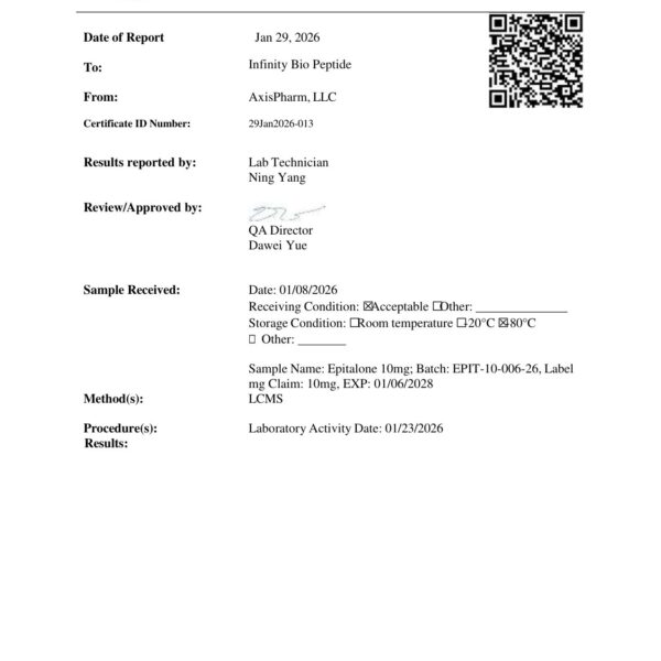 Epitalon 10mg COA — page 1
