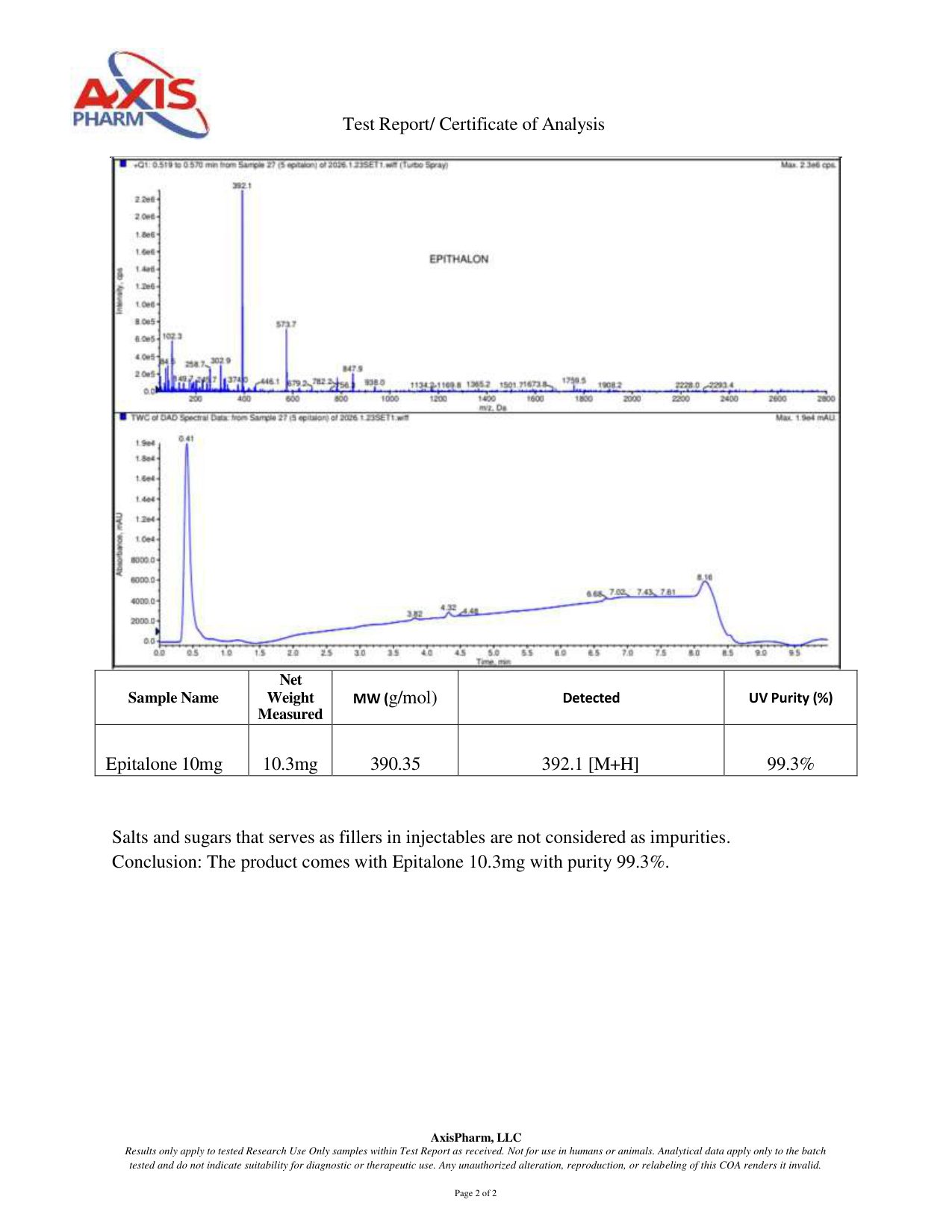 Epitalon 10mg COA — page 2