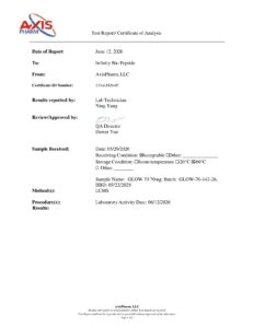 GLOW 70mg COA — page 1
