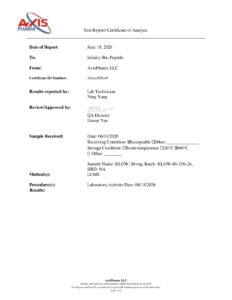 KLOW (KPV 10mg/GHK-Cu 50mg/BPC-157 10mg/TB-500 10mg) COA — page 1