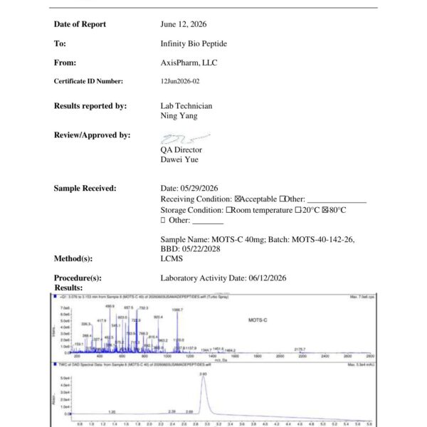MOTS-C 40mg COA — page 1