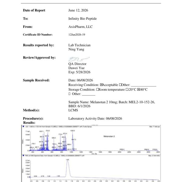 MT-2 10mg COA — page 1