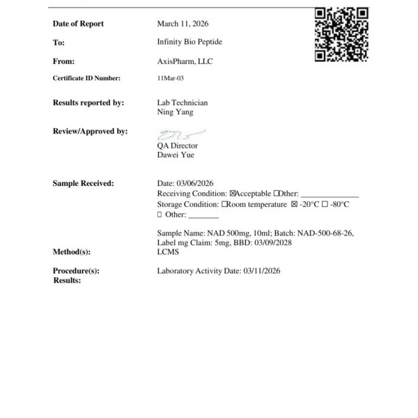 NAD+ 500mg COA — page 1