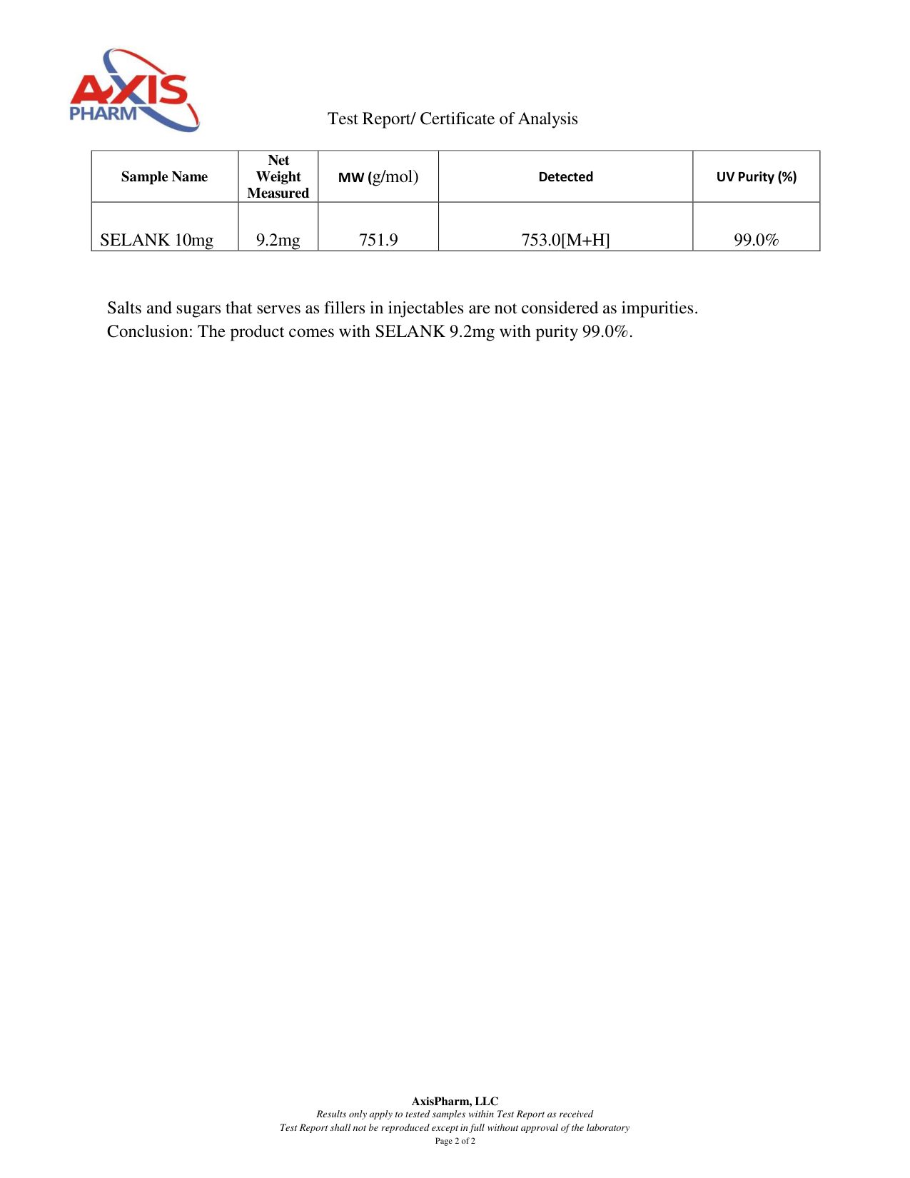 Selank 10mg COA — page 2
