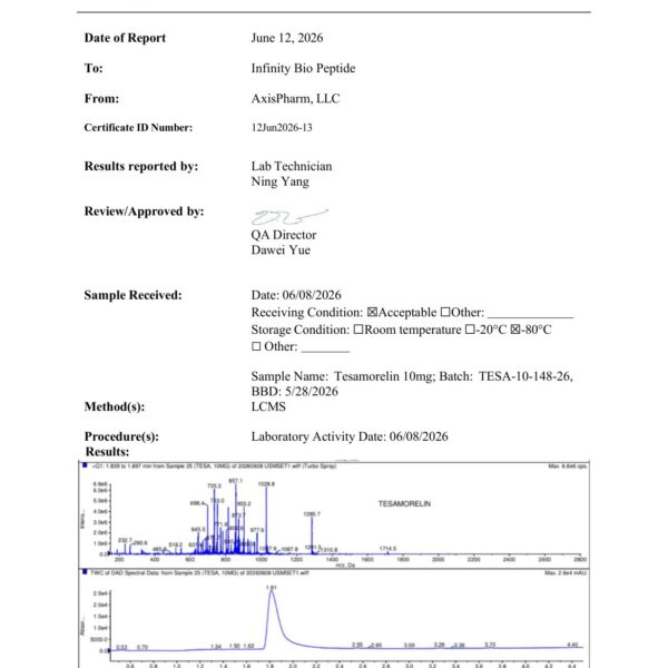 Tesamorelin 10mg COA — page 1