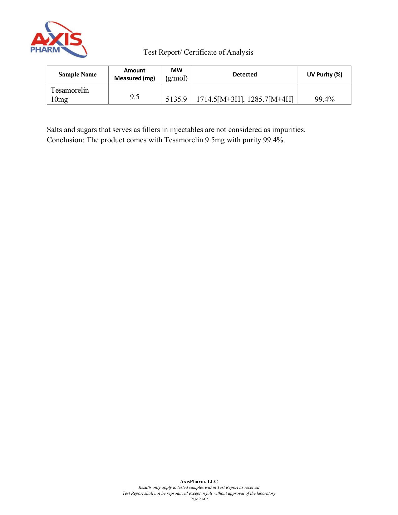 Tesamorelin 10mg COA — page 2
