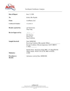 Wolverine Pro (BPC-157 10mg/TB-500 10mg) COA — page 1
